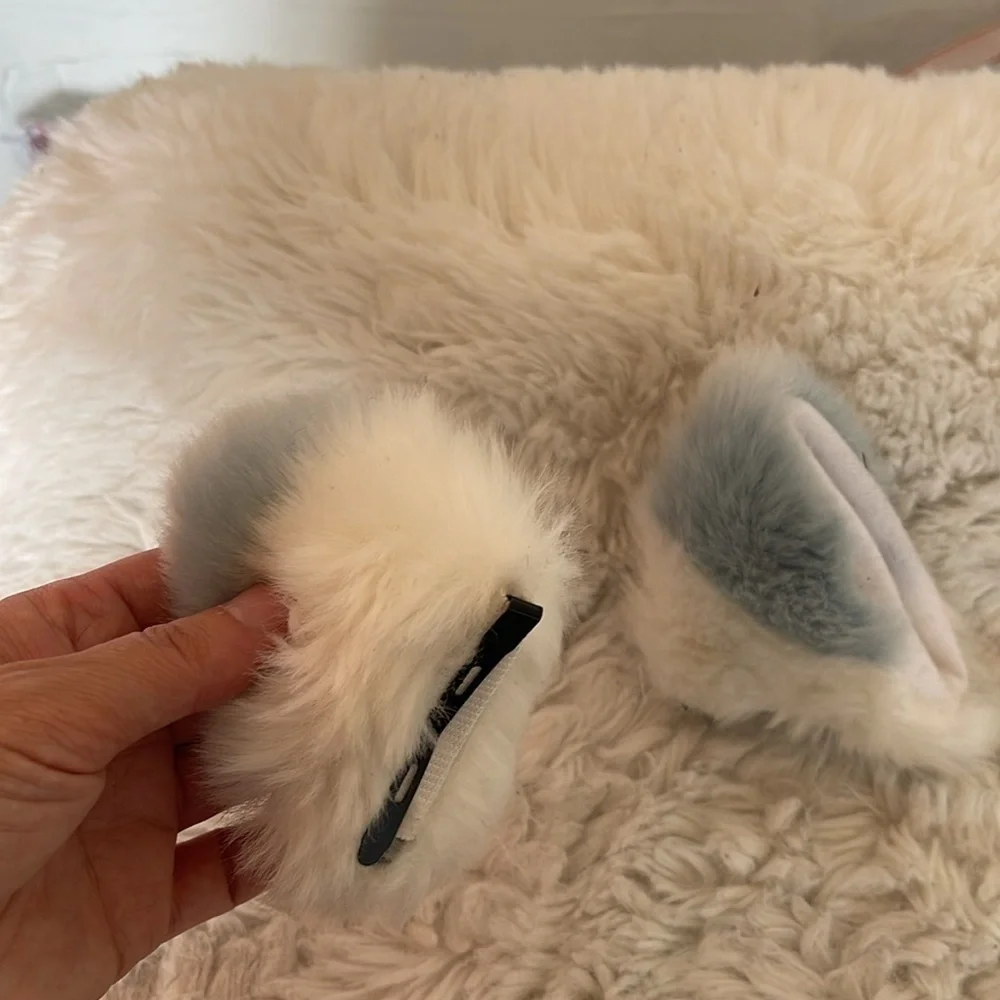 Cat / fox ears as hair clips unisex warn once no damage plush style